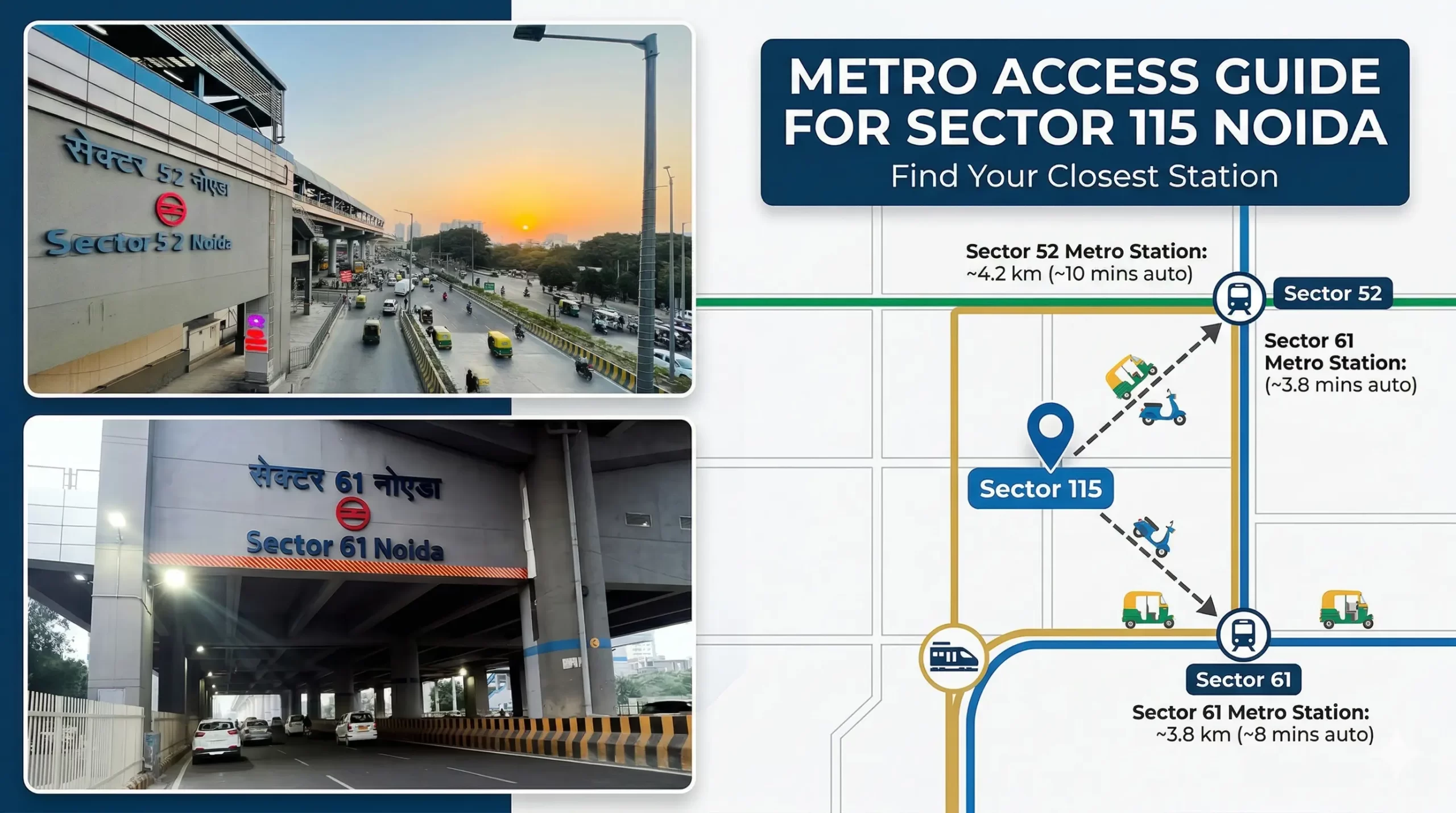 Nearest Metro Station to Sector 115 Noida — E-Rickshaw Fare, Distance and Route Guide 2026