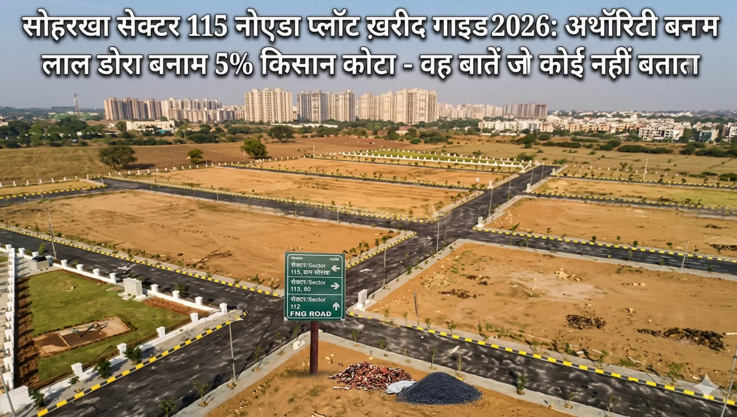 Sorkha Sector 115 Noida Plot Buying Guide 2026: Authority vs Lal Dora vs 5% Farmer Quota — What No One Tells You