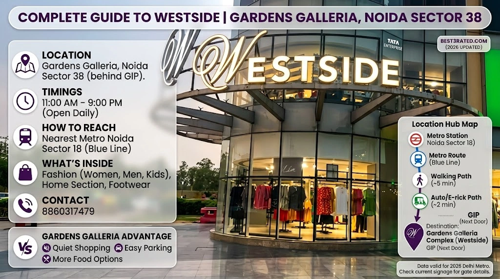 Westside in Gardens Galleria Mall, Sector 38 Noida: Location, Timings & Complete Guide (2026)