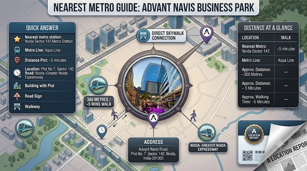 Nearest Metro Station to Advant Navis Business Park, Noida (Sector 142)