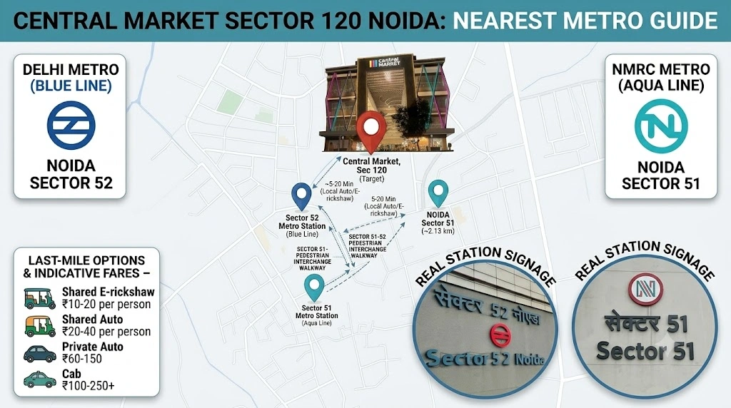 Central Market Sector 120 Noida Nearest Metro Station